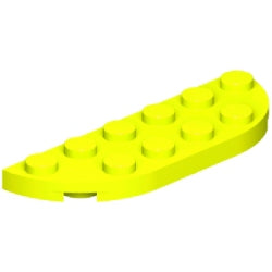 18980-368プレート2×6コーナー丸1/2楕円ネオンイエロー