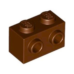 11211-192ブロック1×2片側面に2スタッド有レディシュブラウン