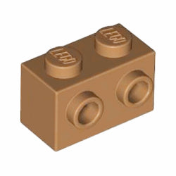 11211-137ブロック1×2片側面に2スタッド有ミディアムダークフレッシュ