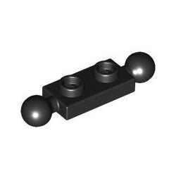 3170-026プレート1×2両端に牽引ボール付ブラック