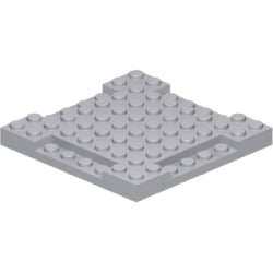 2628-194ブロック8×8-1×4凹み付ライトブルーイッシュグレイ