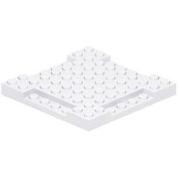 2628-001ブロック8×8-1×4凹み付ホワイト