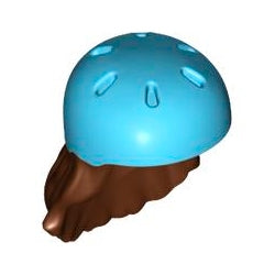 2137pb02電動キックボードヘルメット(レディシュブラウンの髪の毛)ミディアムアジュール