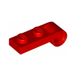 3172-021プレート1×2端ににペグ穴付レッド