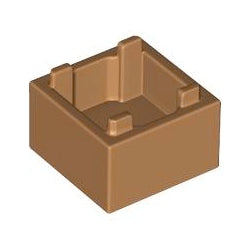 2821-137コンテナ・ボックス2×2×1(フタ無し/底にポッチ)ミディアムダークフレッシュ