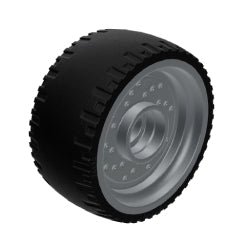 72206pb01-179タイヤ長径24ミリ幅12ミリとフラットシルバーホイールセット