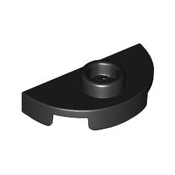 1745-026プレート1×2丸中央1スタッドブラック