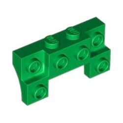 14520-028ブラケット2×4-1×4前面にスタッド有グリーン