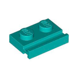 32028-107プレート1×2ドアレール付ダークターコイズ