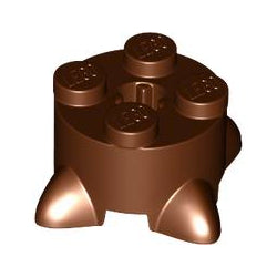 5256-192ブロック2×2丸切り株レディシュブラウン