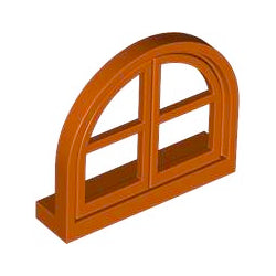 5260-038アーチ型窓枠1×4×3小窓4つダークオレンジ