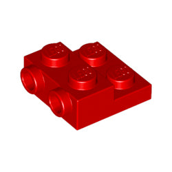 4304-021プレート2×2×2/3側面にスタッド有レッド(新型)
