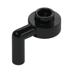 3661-026プレート1×1丸下方向垂直アーム付ブラック