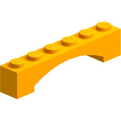 92950-191アーチ1×6レイズドブライトライトオレンジ