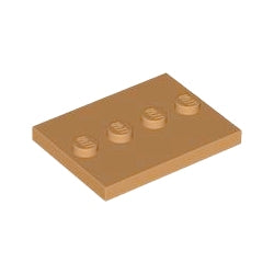 88646-137特殊タイル3×4中央4スタッドミディアムダークフレッシュ