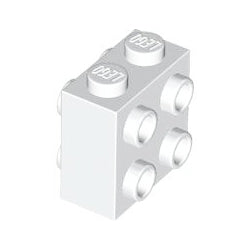 80796-001ブロック1×2×1-2/3両側面にスタッド有ホワイト