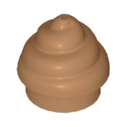 53119-137プレート1×1丸ソフトクリーム渦巻きミディアムダークフレッシュ