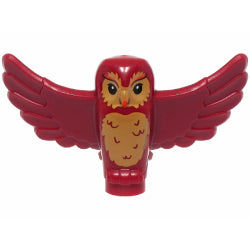 67632pb05翼を広げたフクロウダークレッド