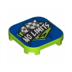 68869pb017タイル4×4コーナー丸-足付き(NOLIMITSロゴ)ライム