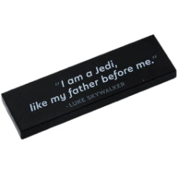 69729pb074タイル2×6(I am a Jedi, like my father before me.- LUKE SKYWALKER)ブラック