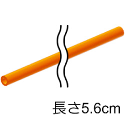 75c07-106ホース(硬め)長径3ミリ(7スタッド)オレンジ