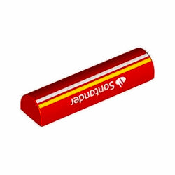 79756pb01曲面ブロック1×4-2/3スタッド無(サンタンデールロゴ)レッド