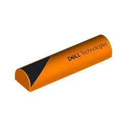 79756pb02L曲面ブロック1×4-2/3スタッド無(デルテクノロジーズロゴ左側)オレンジ