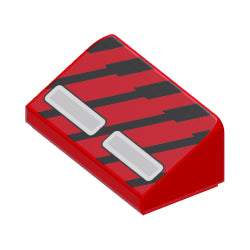 85984pb436スロープ31度1×2×2/3(ブラックダイアゴナルストライプ)レッド