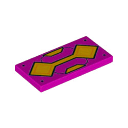 87079pb0723タイル2×4(ゴールドアーマープレート)マジェンタ