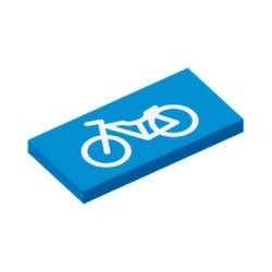 87079pb0823タイル2×4(白い自転車)ミディアムアジュール
