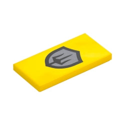 87079pb1509タイル2×4(トライデントバッジロゴ)イエロー