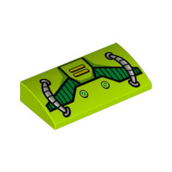 88930pb069曲面スロープ2×4×2/3(チューブとグリルとホース)ライム