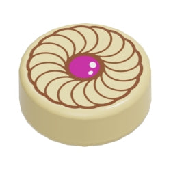 98138pb037タイル1×1丸(ラウンドクッキー)タン