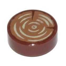 98138pb042タイル1×1丸(切り株)レディシュブラウン