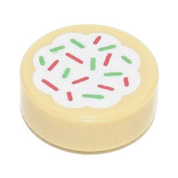 98138pb256タイル1×1丸(スプリンクルクッキー)タン