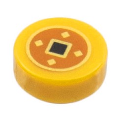 98138pb267タイル1×1丸(チャイニーズラッキーコイン)パールゴールド