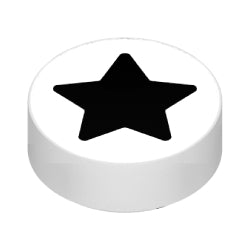 98138pb363タイル1×1丸ブラックスターホワイト