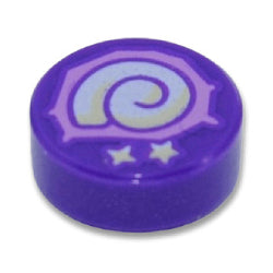 98138pb402タイル1×1丸(どうぶつの森化石)ダークパープル