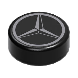 98138pb431タイル1×1丸(メルセデスAMGロゴダークシルバー)ブラック