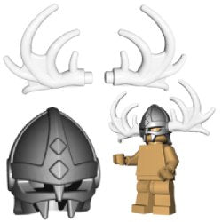 ヴァイキングヘルメット(ヘラジカの角ホワイト付)スティール