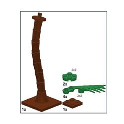 ヤシの木(ヤシの葉付き) レディシュブラウン