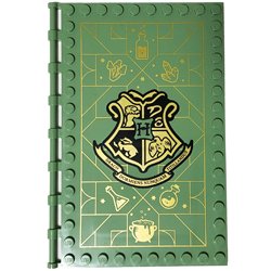 69934pb002特殊タイル10×16端にポッチと取っ手付き(ホグワーツの本)サンドグリーン