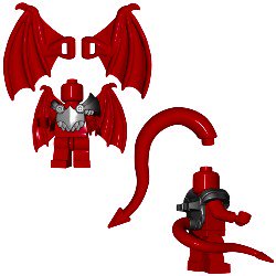 ドラゴンウイング&テイルセットダークレッド