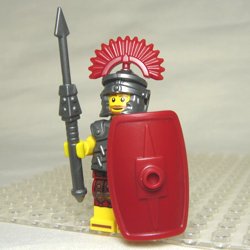 ローマの戦士の兜と羽根セット(スティール＆ダークレッド)