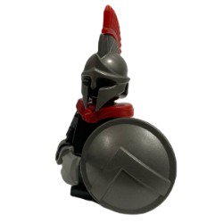 スパルタの兵士の兜と羽根セット(スティール&ダークレッド)