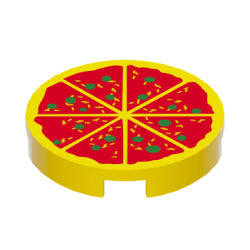 14769pb011タイル2×2丸(ピザ)イエロ－