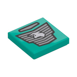 3068pb2764タイル2×2(グリルとホワイトブル)ダークターコイズ