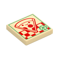 3068pb2819タイル2×2(にっこりピザとピザ箱)タン