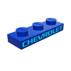 3623pb020プレート1×3(CHEVROLET)ブルー