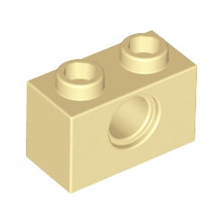 3700-005テクニックブロック1×2ペグ穴1個タン